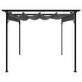 Miniatyrbild 2 av 2: Pergola med infällbart tak antracit 3x3 m stål 180 g/m²