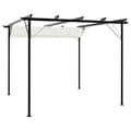 Miniatyrbild 2 av 2: Pergola med indragbart tak gräddvit 3x3 m stål