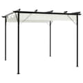 Miniatyrbild 1 av 2: Pergola med indragbart tak gräddvit 3x3 m stål