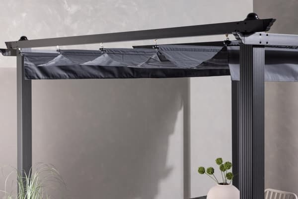FURNLUX ULKOTILOJEN PERGOLA LAZIO HARMAA & MUSTA 295CM