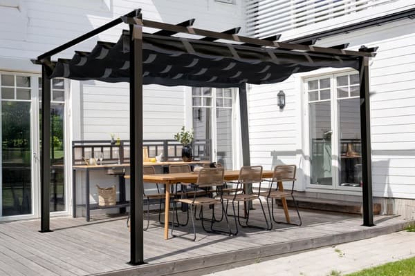 FURNLUX UTOMHUS PERGOLA LAZIO SVART 395CM