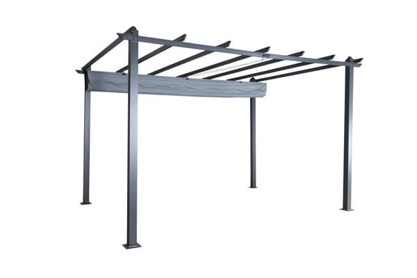 FURNLUX ULKOTILOJEN PERGOLA LAZIO HARMAA & MUSTA 395CM