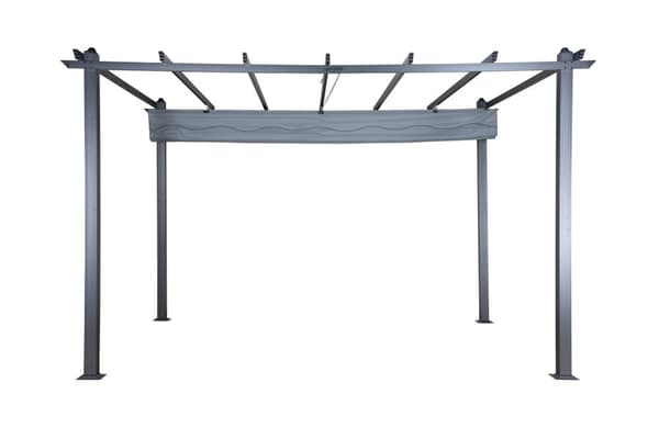 FURNLUX ULKOTILOJEN PERGOLA LAZIO HARMAA & MUSTA 395CM
