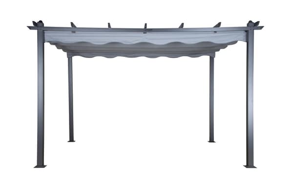 FURNLUX ULKOTILOJEN PERGOLA LAZIO HARMAA & MUSTA 395CM
