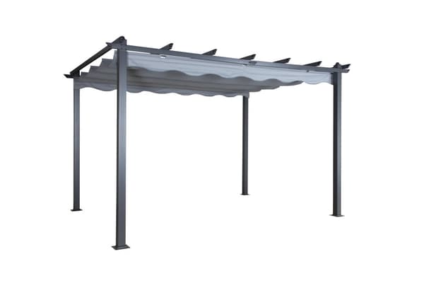 FURNLUX ULKOTILOJEN PERGOLA LAZIO HARMAA & MUSTA 395CM