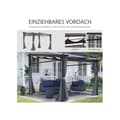 Miniatyrbild 5 av 6: Outsunny Pergola 2,97 x 2,95 m, vattentålig pavilion med soltak, sidodelar, terrassöverdrag, polyester, mörkgrå