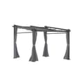 Miniatyrbild 1 av 6: Outsunny Pergola 2,97 x 2,95 m, vattentålig pavilion med soltak, sidodelar, terrassöverdrag, polyester, mörkgrå
