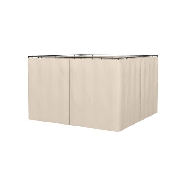 Outsunny Gazebo sidopaneler 3x3m, 302 L x 205 H cm, med krokar, C-ring, utan gazeboramme, beige