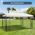 Miniatyrbild 2 av 6: Outsunny 4x3m Ersättningsmarkis för metallgazebo med avloppslucka, markis av polyestertyg i krämfärg