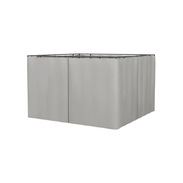 4 sidopaneler för gazebos 3x3 m Ljusgrå polyester, perfekt för trädgårds-gazebos och festtält 302 x 205 cm