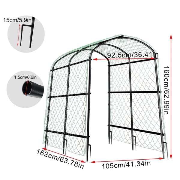 U-formet metalhavebue, høj belastningskapacitet, holdbart design,160cm