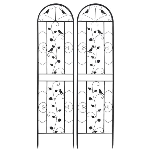 Metal Have Trellis Hegn, 4 Paneler, Anti-Rust Design,sort