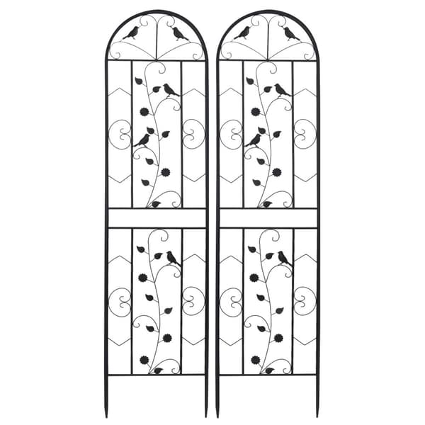 Metal Have Trellis Hegn, 4 Paneler, Anti-Rust Design,sort