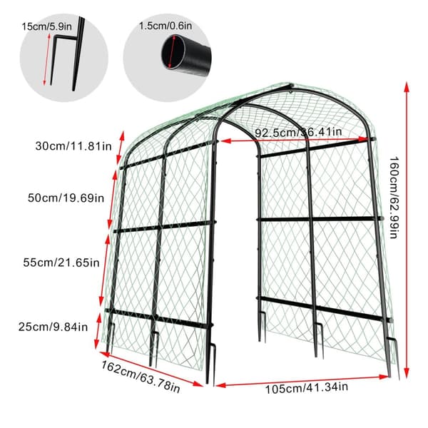Havekonstruktion, U-ramme design, Maksimal belastning 150 kg,160 cm høj