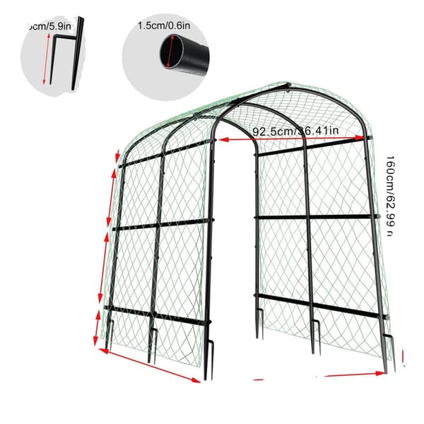 Havekonstruktion, U-ramme design, Maksimal belastning 150 kg,160 cm høj