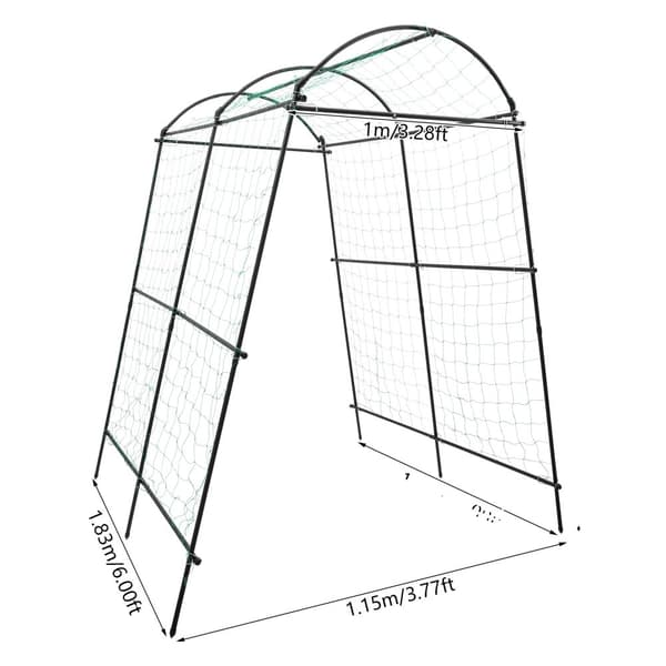 Metal Havebue, Justerbar Bredde, Robust Konstruktion, Bue Design,sort