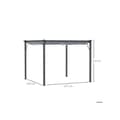 Miniatyrbild 3 av 6: Outsunny Pergola Paviljong Terrass tak med glidande tak, trädgård, aluminium, kolgrå + mörkgrå, 3x3x2,23m