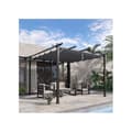 Miniatyrbild 2 av 6: Outsunny Pergola Paviljong Terrass tak med glidande tak, trädgård, aluminium, kolgrå + mörkgrå, 3x3x2,23m