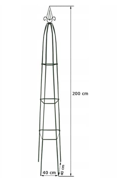 Metallträdgårdsstöd 200x40x40cm fyrkantigt för klätterväxter