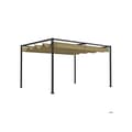 Miniatyrbild 1 av 6: Outsunny Gazebo 4x3m Trädgårdsgazebo, stålterrasstak, trädgårdgazebo med justerbart tak, färg kaki