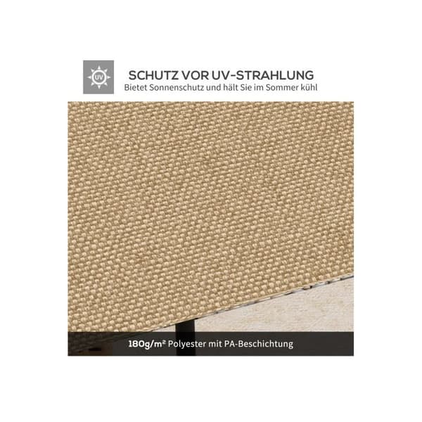 Outsunny Paviljongtak Ersättning Paviljongtak, 2,98 x 2,95 m, Beige Polyester Sol-, Väder- och UV-beständig
