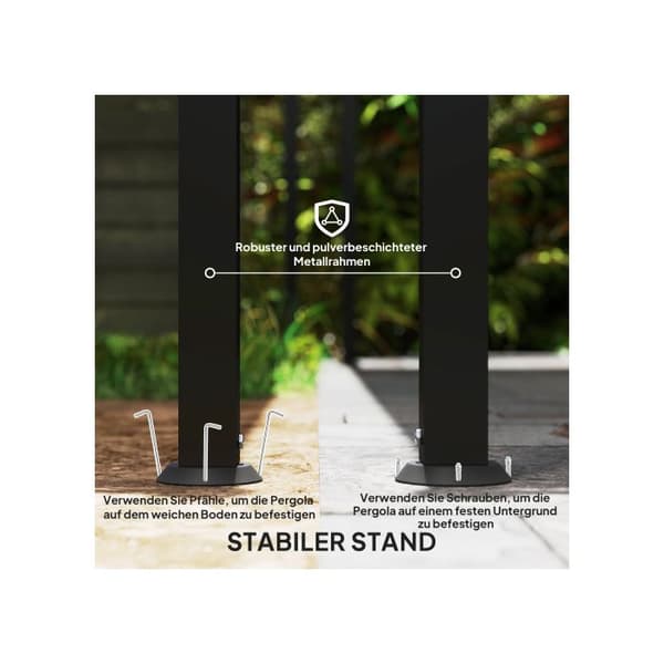 Outsunny tillbehör gazebo Pergola med tak, vattentät Gazebo med tak ca. 2,5x3x2,5 m Mörkgrå