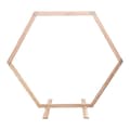 Miniatyrbillede 2 af 2: Træ Hexagonal Bryllupsbue, Retro Stil, Letvægtsdesign,Træ farve, 7,1 x 6,1 fod