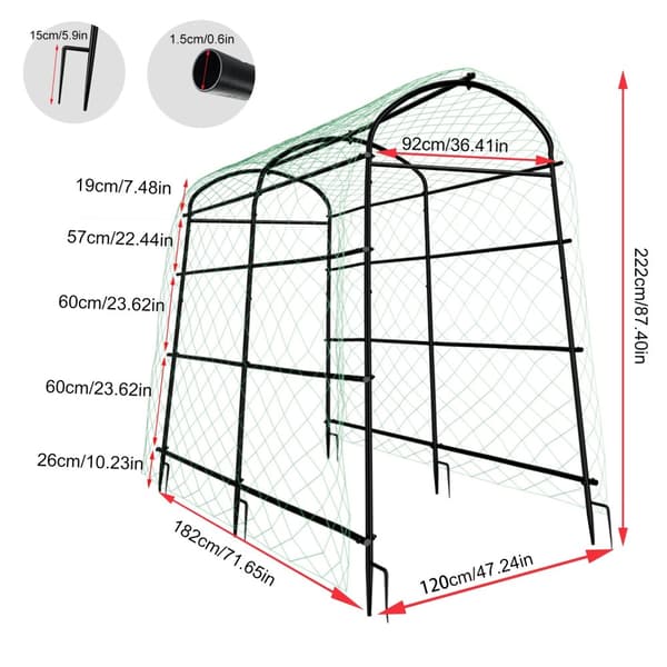 Havekonstruktion, U-ramme design, Maksimal belastning 150 kg,222 cm høj