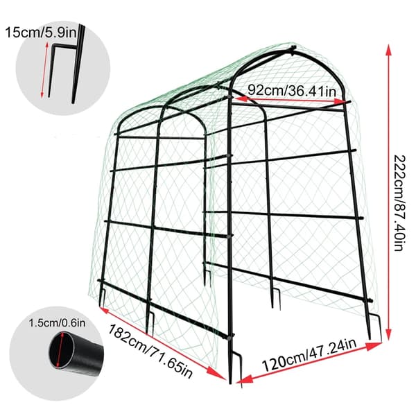 U-formet metalhavebue, høj belastningskapacitet, holdbart design,222cm