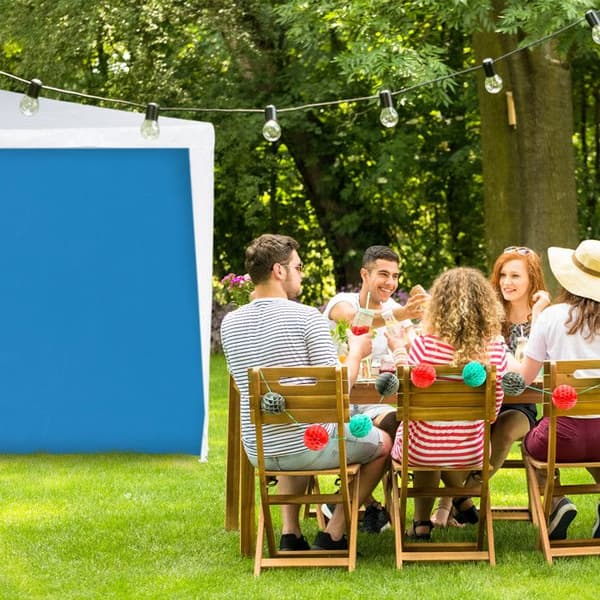 Relaxdays sidovägg för paviljong, set med 2, panel för paviljong 3x2 m, vattentät, utan fönster, plast, blå