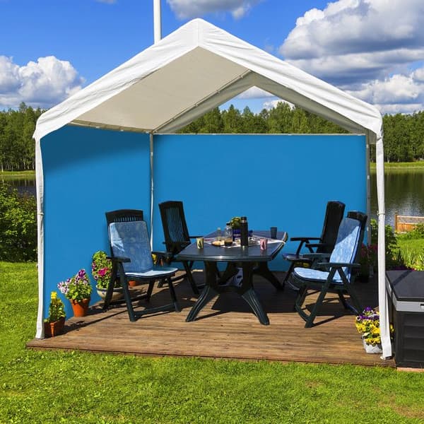 Relaxdays sidovägg för paviljong, set med 2, panel för paviljong 3x2 m, vattentät, utan fönster, plast, blå