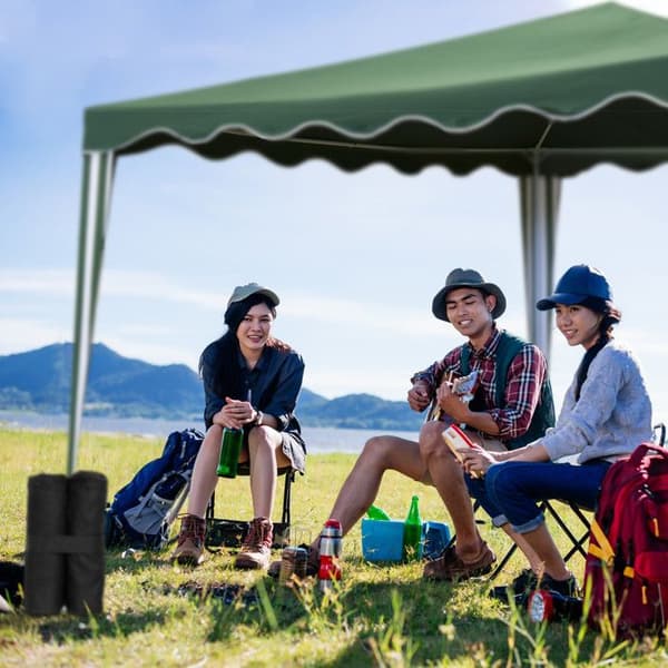 Relaxdays Vikten för pavilion, set om 4, vikter för tält, att fyllas med sand, stenar, 10 kg per fot, svart