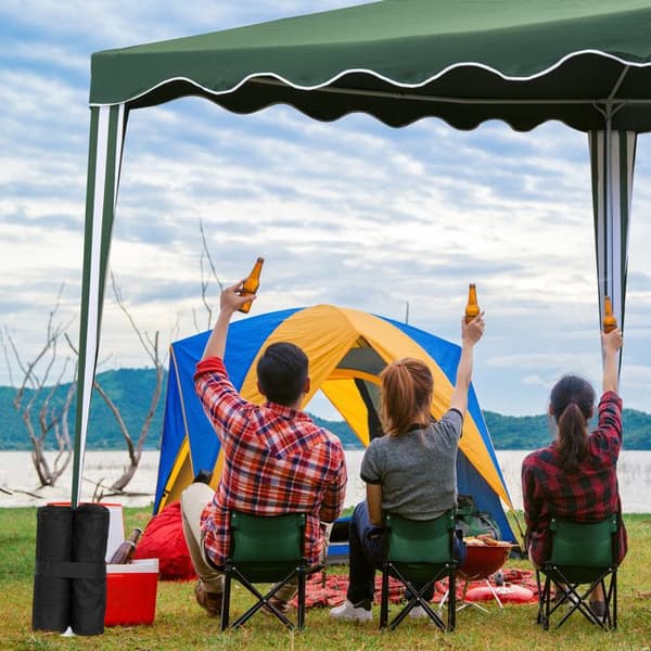 Relaxdays Vikten för pavilion, set om 4, vikter för tält, att fyllas med sand, stenar, 10 kg per fot, svart