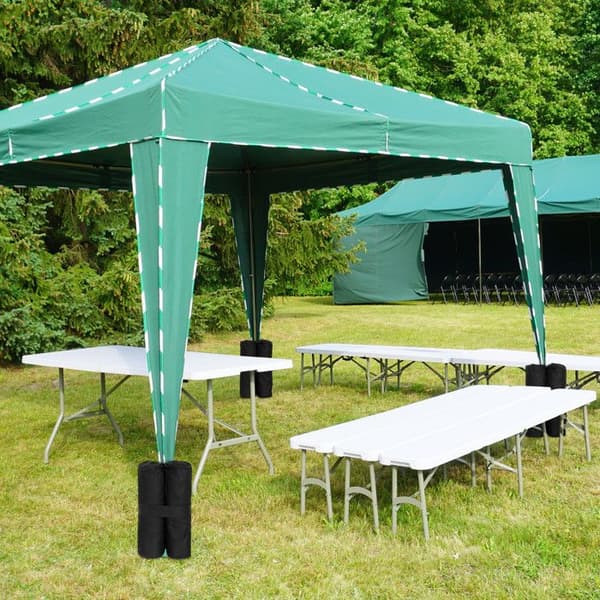 Relaxdays Vikten för pavilion, set om 4, vikter för tält, att fyllas med sand, stenar, 10 kg per fot, svart