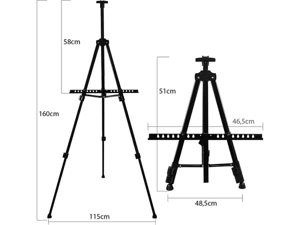 Målarstafli i aluminium 160cm + lock