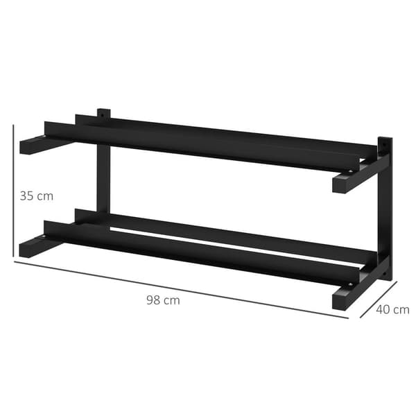 Dumbbell Rack, 98x40x35 cm, Sort