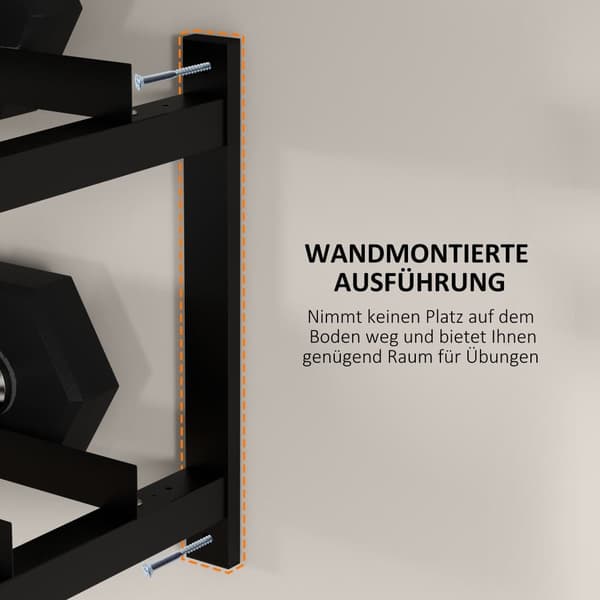 Dumbbell Rack, 98x40x35 cm, Sort