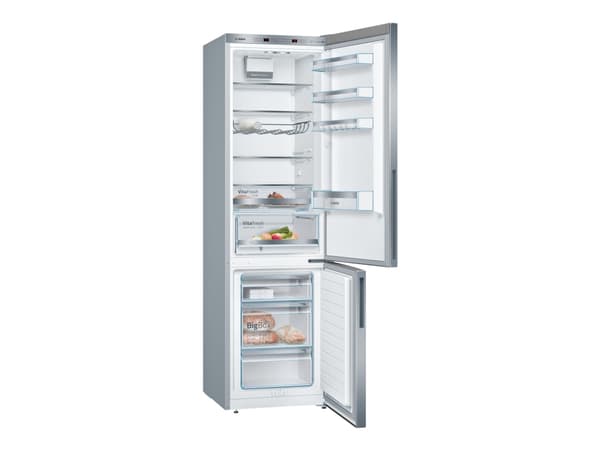 Bosch Serie | 6 KGE39AICA - Kylskåp/frys - bottenfrysskåp - bredd: 60 cm - djup: 65 cm - höjd: 201 cm - 343 liter - Klass C - rostfritt stål