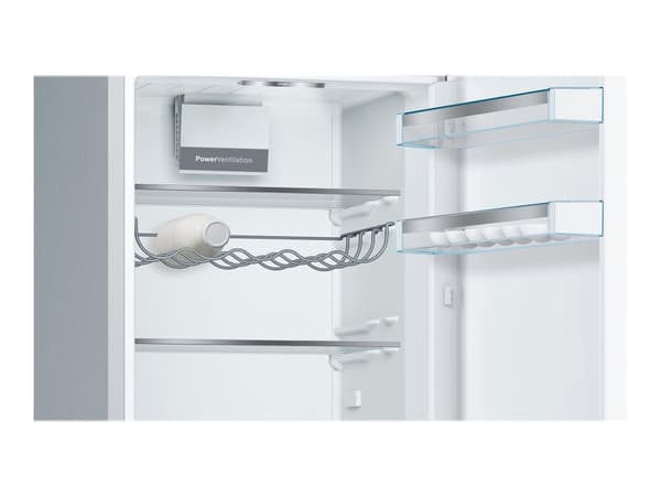 Bosch Serie | 6 KGE36AICA - Kylskåp/frys - bottenfrysskåp - bredd: 60 cm - djup: 65 cm - höjd: 186 cm - 308 liter - Klass C - rostfritt stål