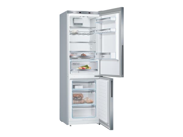 Bosch Serie | 6 KGE36AICA - Kylskåp/frys - bottenfrysskåp - bredd: 60 cm - djup: 65 cm - höjd: 186 cm - 308 liter - Klass C - rostfritt stål