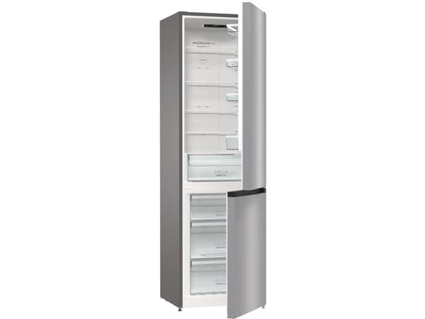 Gorenje NRK6202ES4 - Kjøleskap/fryser - bunnfryser - bredde: 60 cm - dybde: 59.2 cm - høyde: 200 cm - 331 liter - Klasse E - structured gray metallic