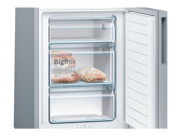 Bosch Serie | 4 KGV33VLEA - Kylskåp/frys - bottenfrysskåp - bredd: 60 cm - djup: 65 cm - höjd: 176 cm - 289 liter - Klass E - inox-utseende