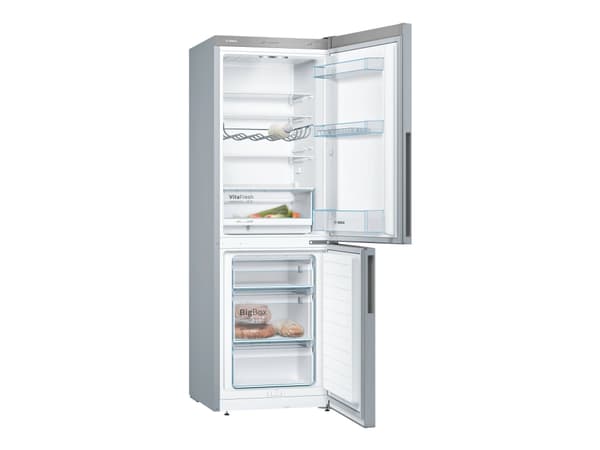 Bosch Serie | 4 KGV33VLEA - Kylskåp/frys - bottenfrysskåp - bredd: 60 cm - djup: 65 cm - höjd: 176 cm - 289 liter - Klass E - inox-utseende