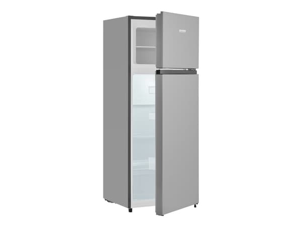 SEVERIN DT 8761 - Kylskåp/frys - toppfrys - bredd: 54.2 cm - djup: 55 cm - höjd: 143.4 cm - 206 liter - Klass E - silver
