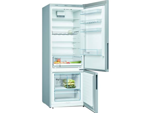 Bosch Serie | 4 KGV58VLEAS - Kjøleskap/fryser - bunnfryser - bredde: 70 cm - dybde: 77 cm - høyde: 191 cm - 503 liter - Klasse E - inox