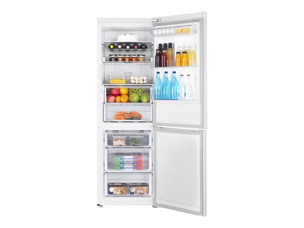 Samsung RB33J3215WW - Kjøleskap/fryser - bunnfryser - bredde: 59.5 cm - dybde: 67.5 cm - høyde: 185 cm - 339 liter - Klasse E - hvit