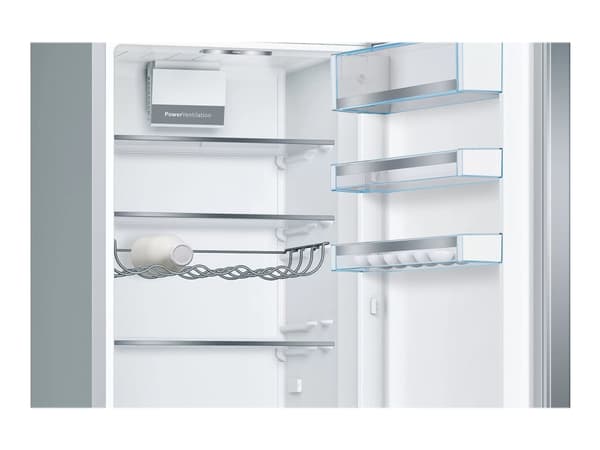 Bosch Serie | 6 KGE398IBP - Kjøleskap/fryser - bunnfryser - bredde: 60 cm - dybde: 65 cm - høyde: 201 cm - 343 liter - Klasse B - rustfritt stål