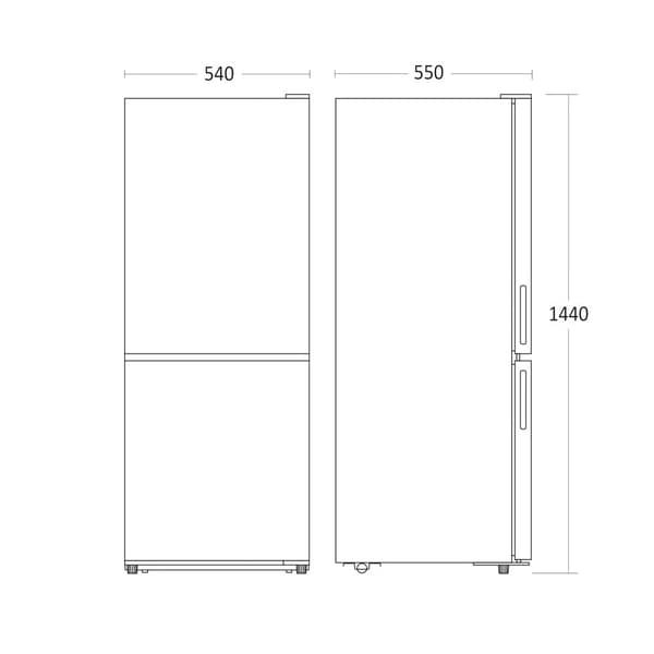 Scandomestic SKF 231 W - jääkaappi-pakastin - leveys: 54 cm - syvyys: 55 cm - korkeus: 144 cm - 205 litraa - valkoinen