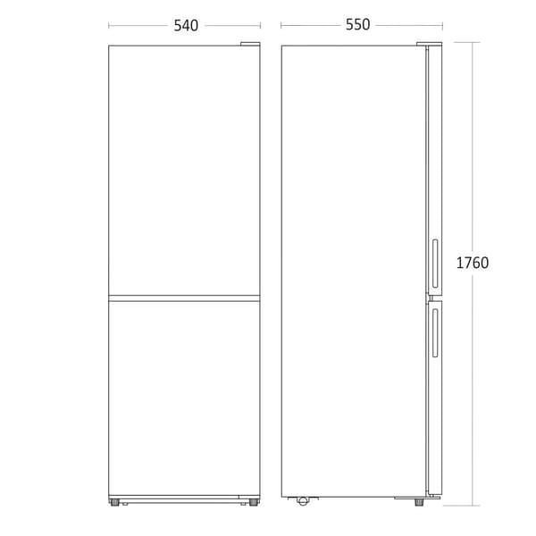 Scandomestic SKF 307 W - jääkaappi-pakastin - leveys: 54 cm - syvyys: 55 cm - korkeus: 176 cm - 262 litraa - valkoinen