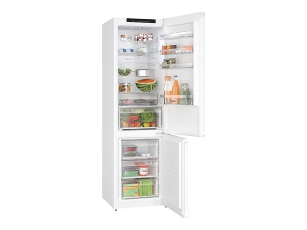 Bosch Serie | 4 KGN392WDF - Kylskåp/frys - bottenfrysskåp - bredd: 60 cm - djup: 66.5 cm - höjd: 203 cm - 363 liter - Klass D - vit